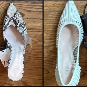 Set of Zara Women's Snakeskin and Cream Heels (2pairs)